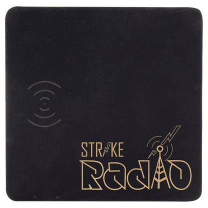 8" x 8"/Gold Laserable Leatherette Phone Charging Mat