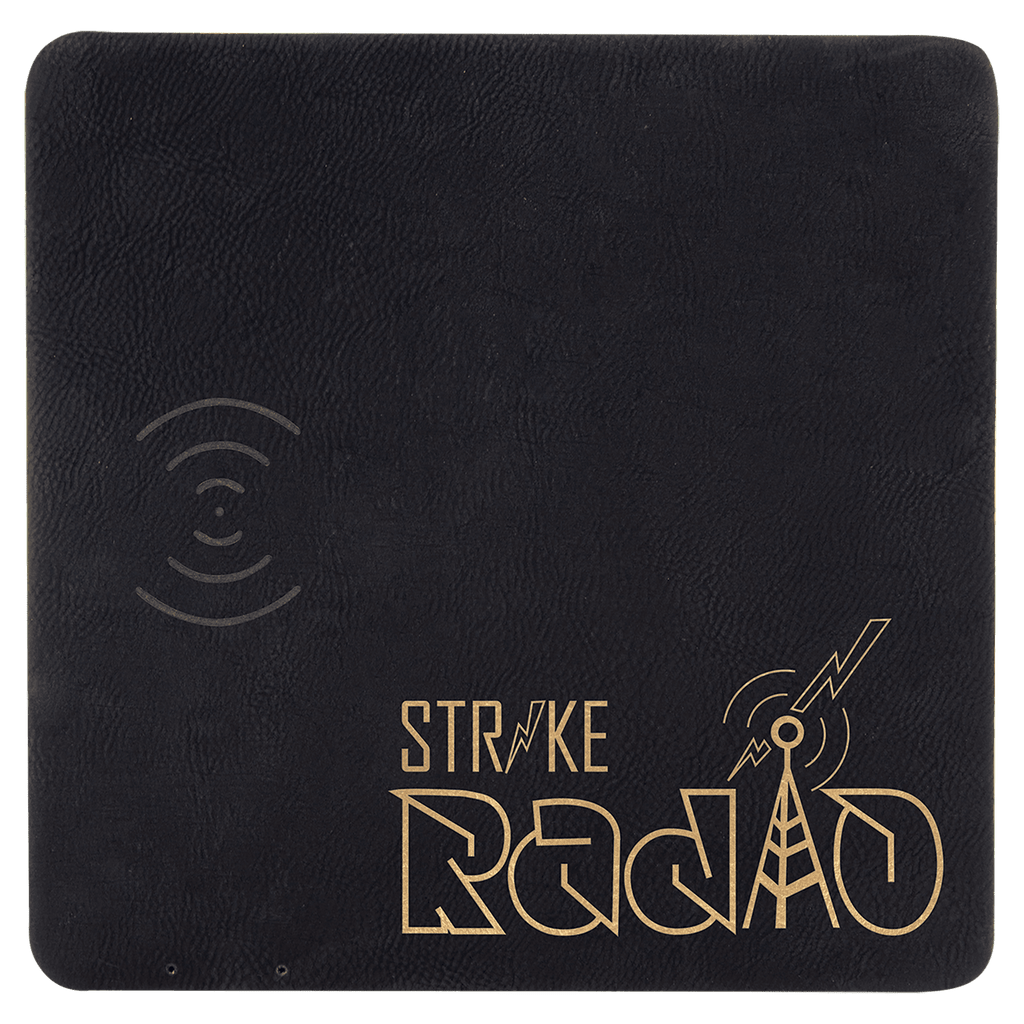 8" x 8"/Gold Laserable Leatherette Phone Charging Mat