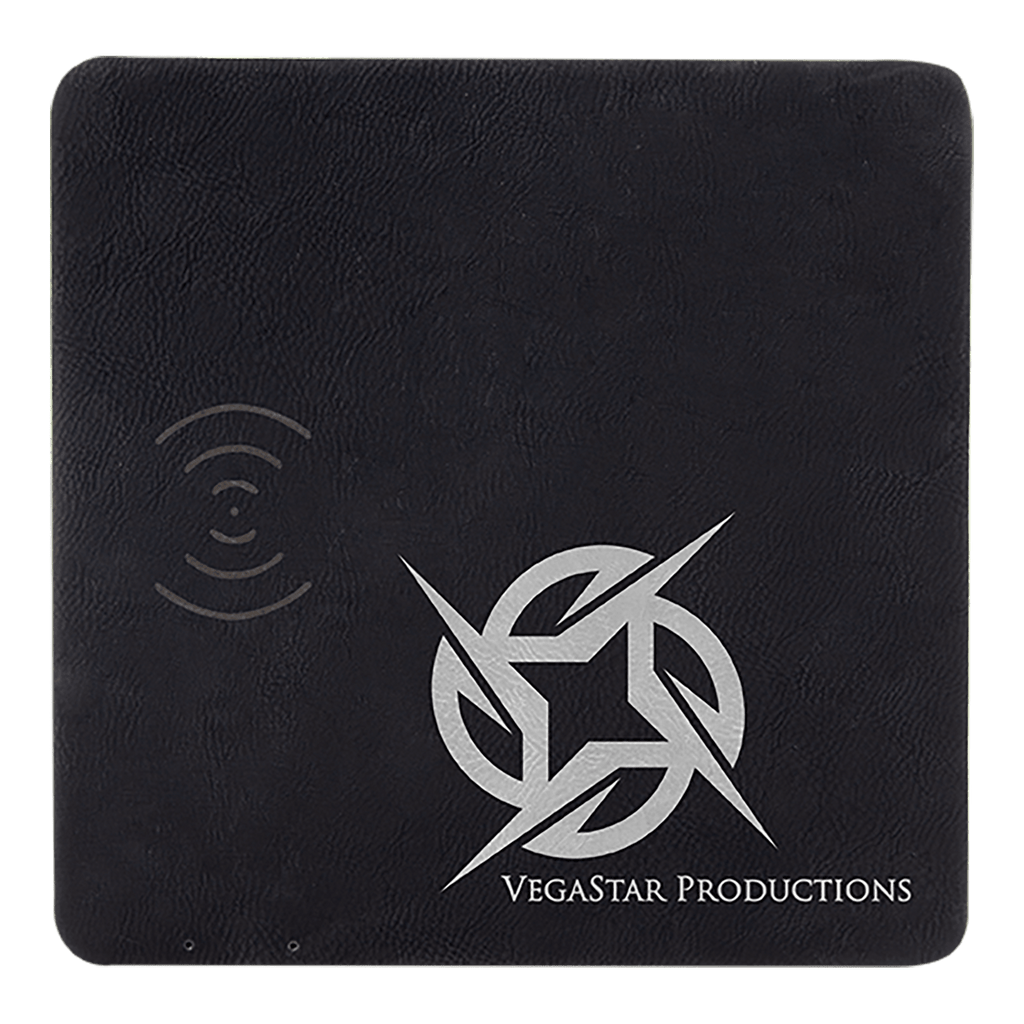 8" x 8"/Silver Laserable Leatherette Phone Charging Mat