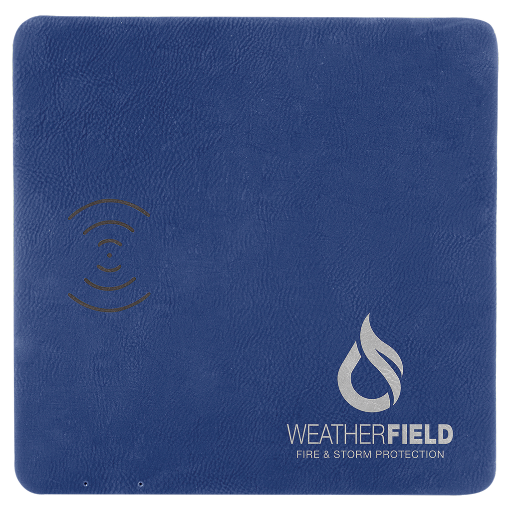 8" x 8"/Silver Laserable Leatherette Phone Charging Mat