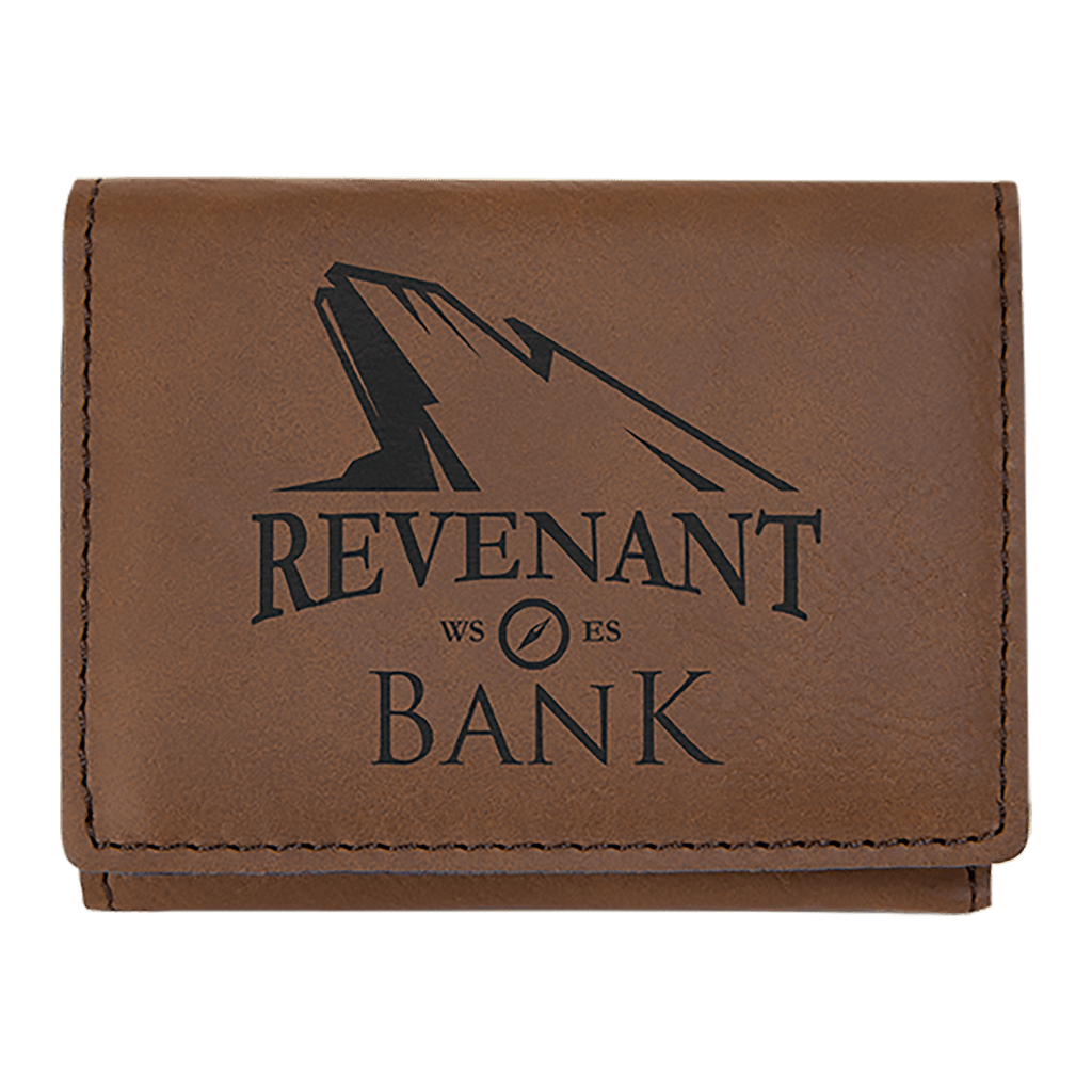 3" x 4" Dark Laserable Leatherette Trifold Wallet