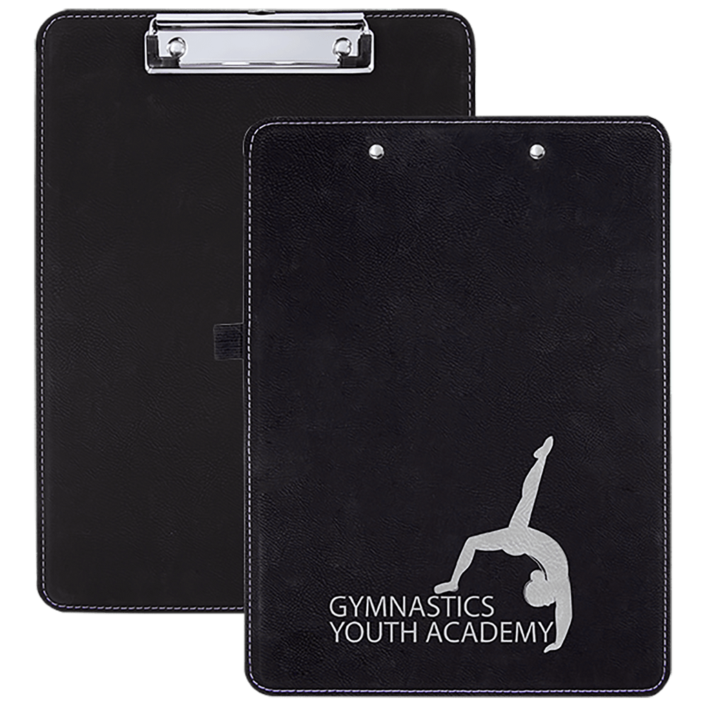 9" x 12 1/2"/Silver Laserable Leatherette Clipboard