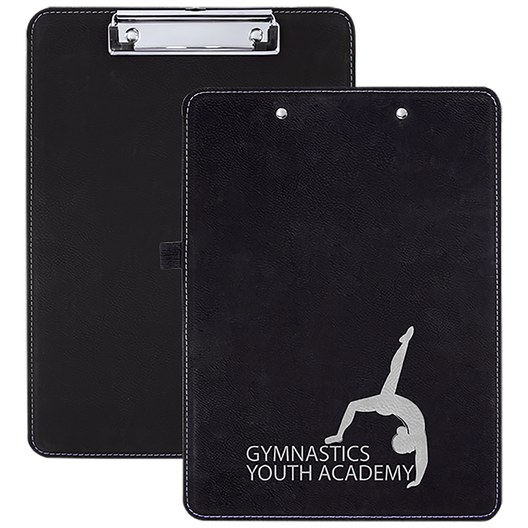 9" x 12 1/2"/Silver Laserable Leatherette Clipboard
