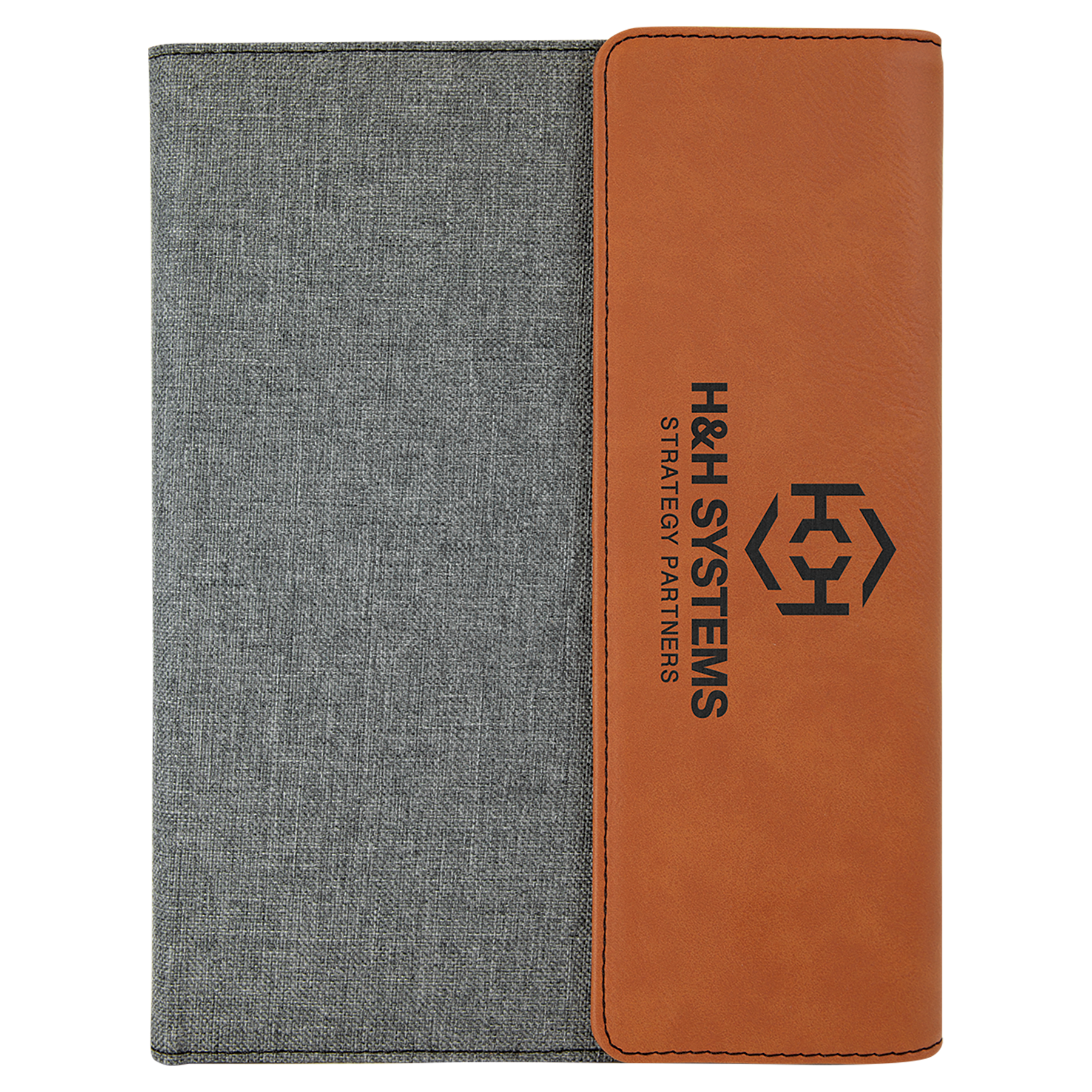 7" x 9" Rawhide Laserable Leatherette / Canvas Portfolio with Notepad