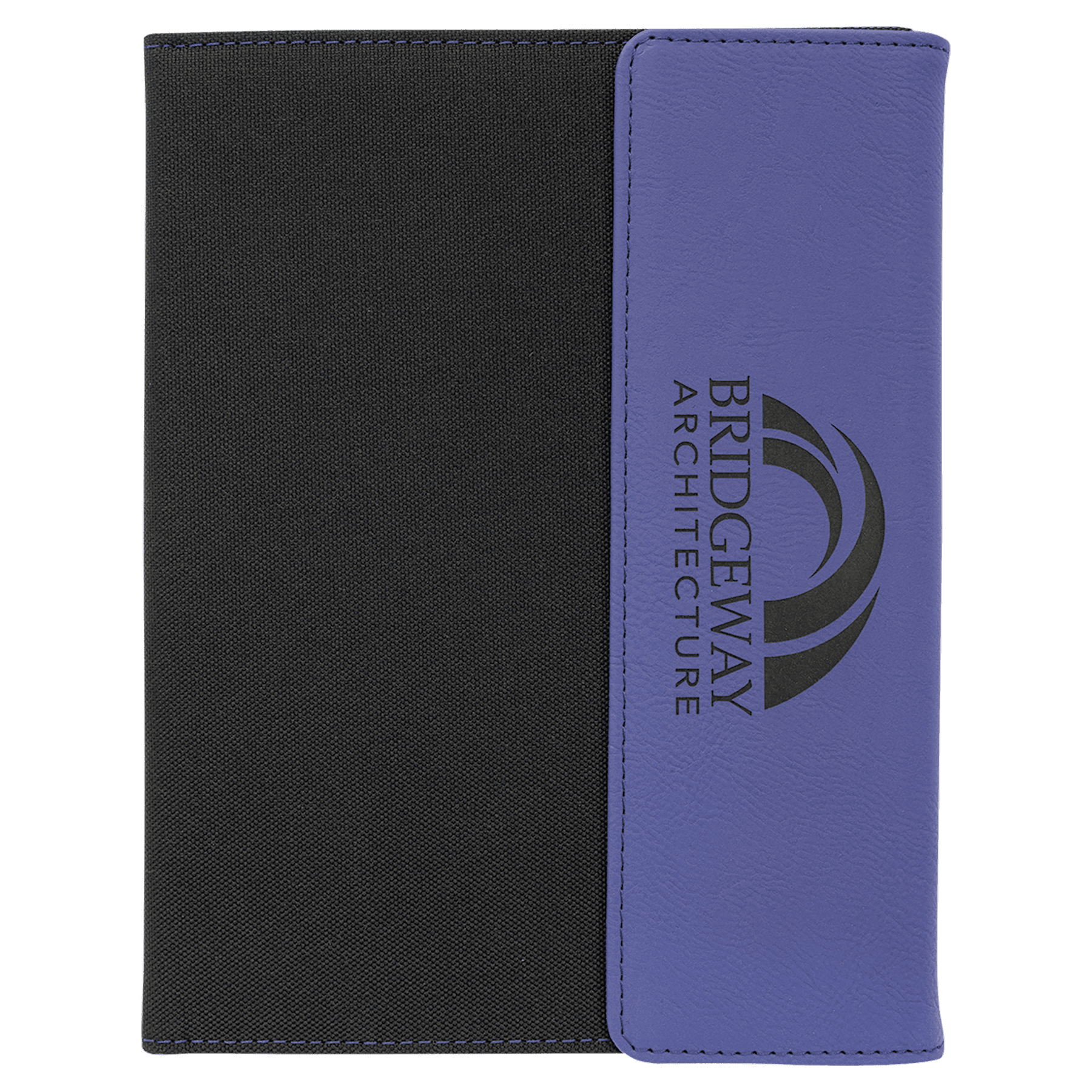 7" x 9" Purple Laserable Leatherette / Canvas Portfolio with Notepad