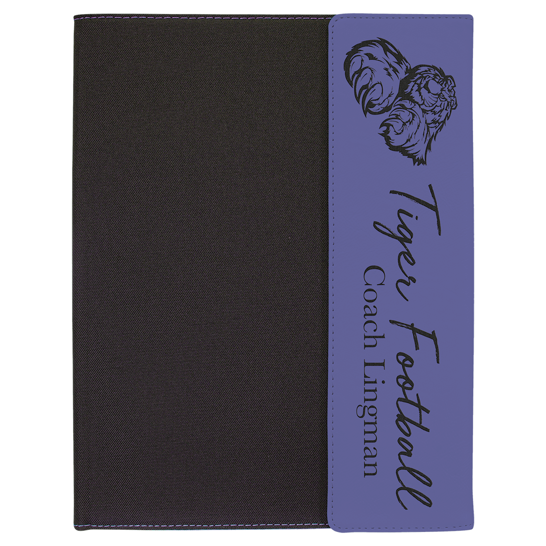 9 1/2" x 12" Purple Laserable Leatherette / Canvas Portfolio with Note Pad