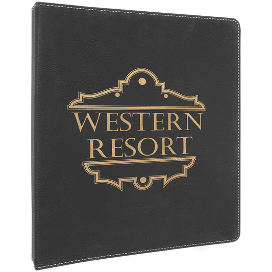 10 1/2" x 11 1/2"/Gold Laserable Leatherette 3 Ring Binder with 1" Slant D Rings