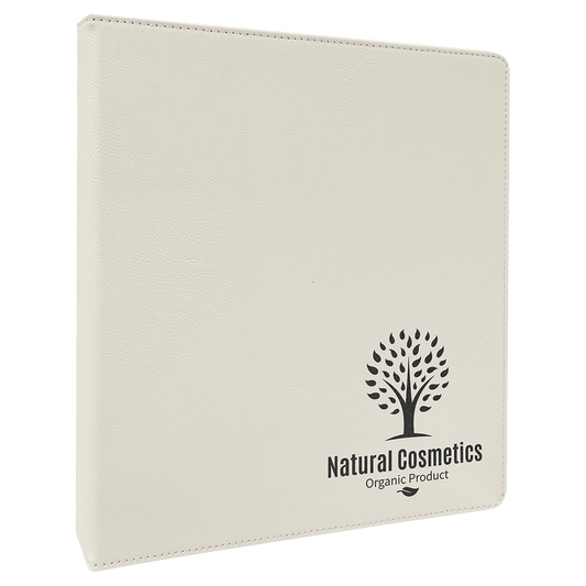 10 1/2" x 11 1/2" Laserable Leatherette 3 Ring Binder with 1" Slant DRings
