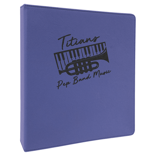 10 1/2" x 11 1/2"/Black Laserable Leatherette 3 Ring Binder with 1" Slant D Rings