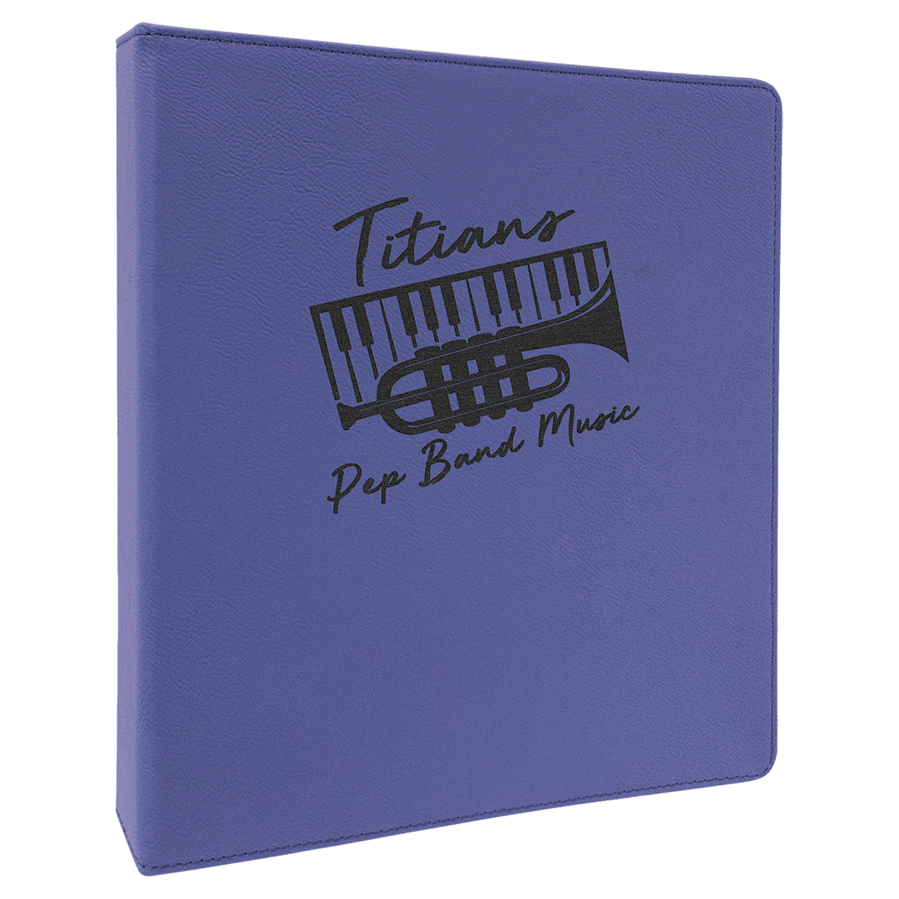 10 1/2" x 11 1/2"/Black Laserable Leatherette 3 Ring Binder with 1" Slant D Rings