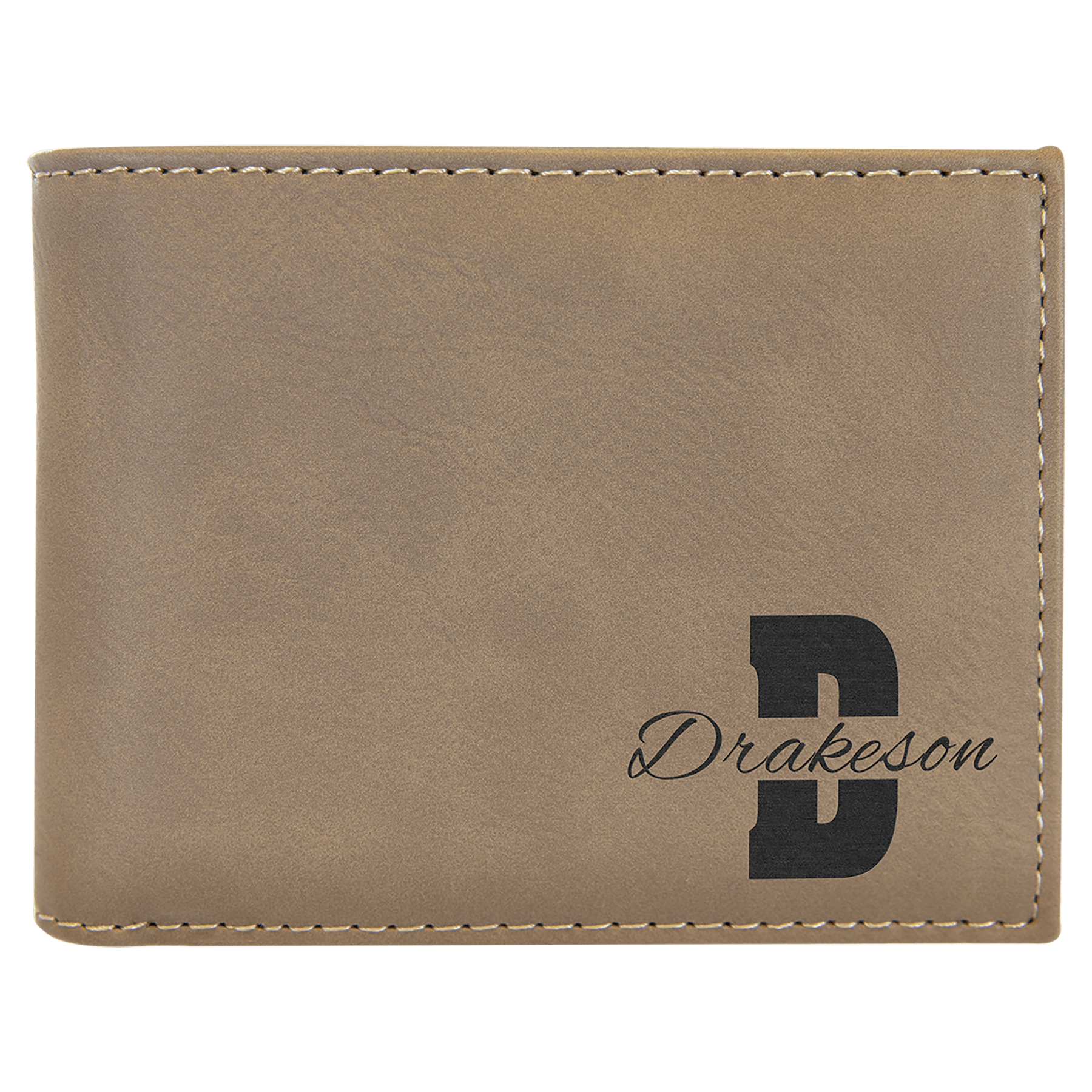 Light Laserable Leatherette Bi-Fold Wallet w/Flip  ID Display