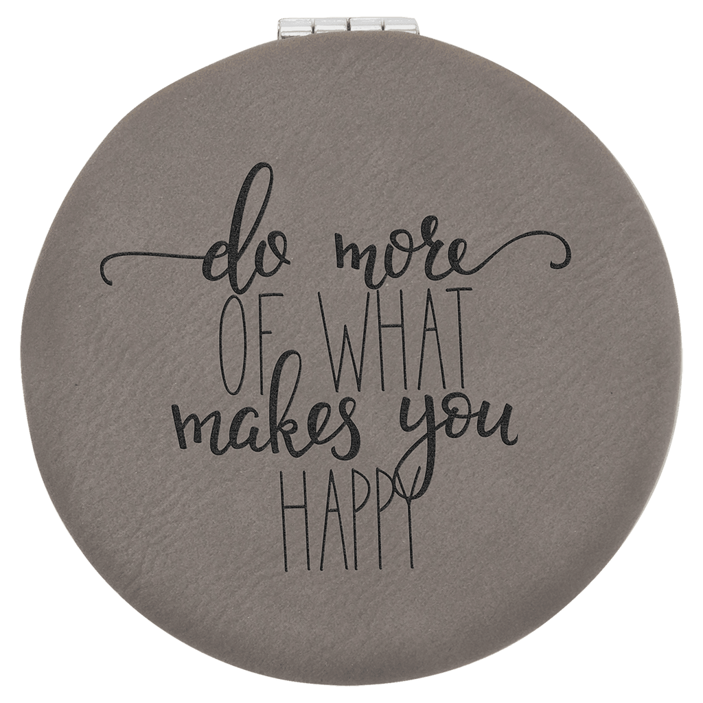 2 1/2" Laserable Leatherette Compact Mirror