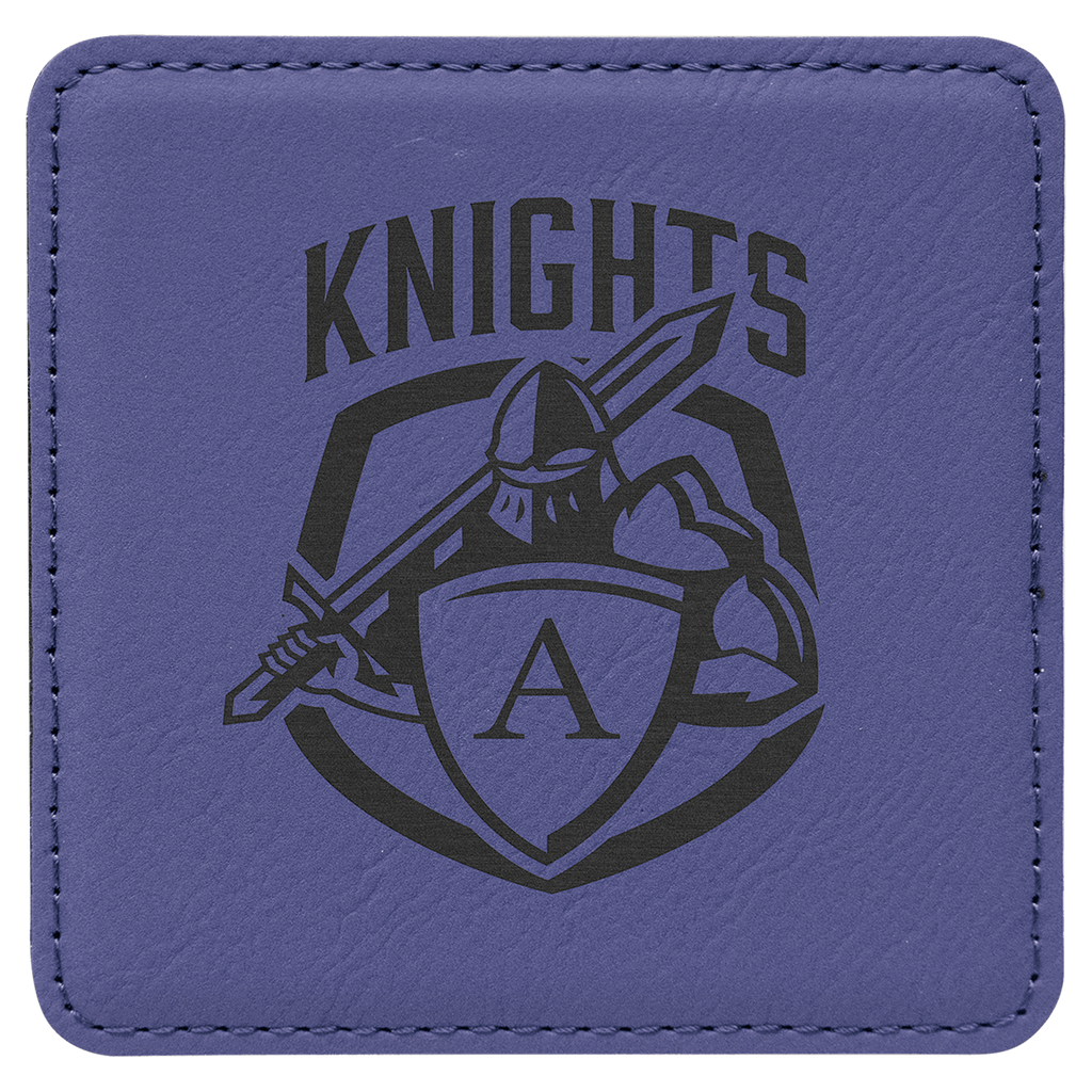 4" x 4" Square Laserable Leatherette Coaster