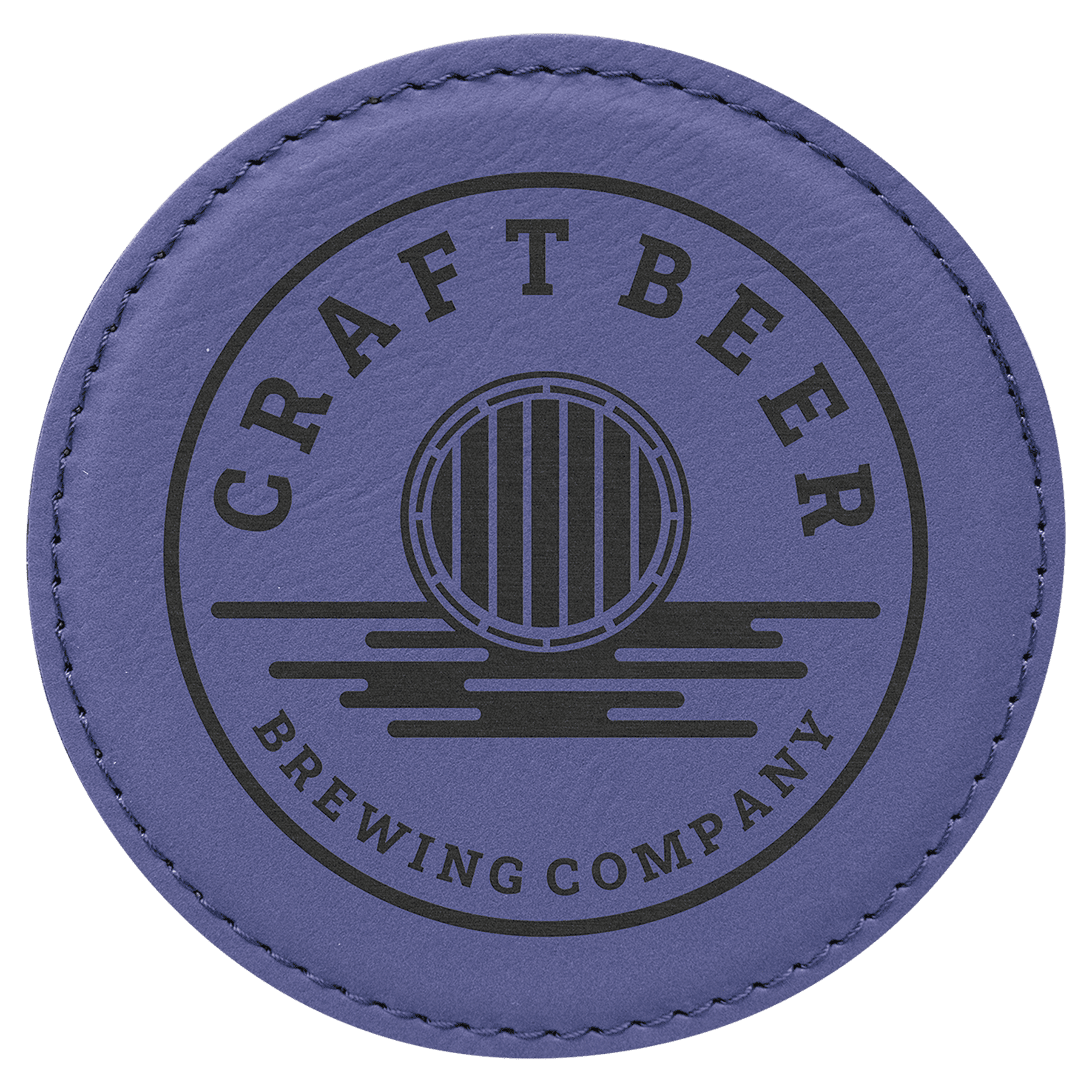4" Round Laserable Leatherette Coaster