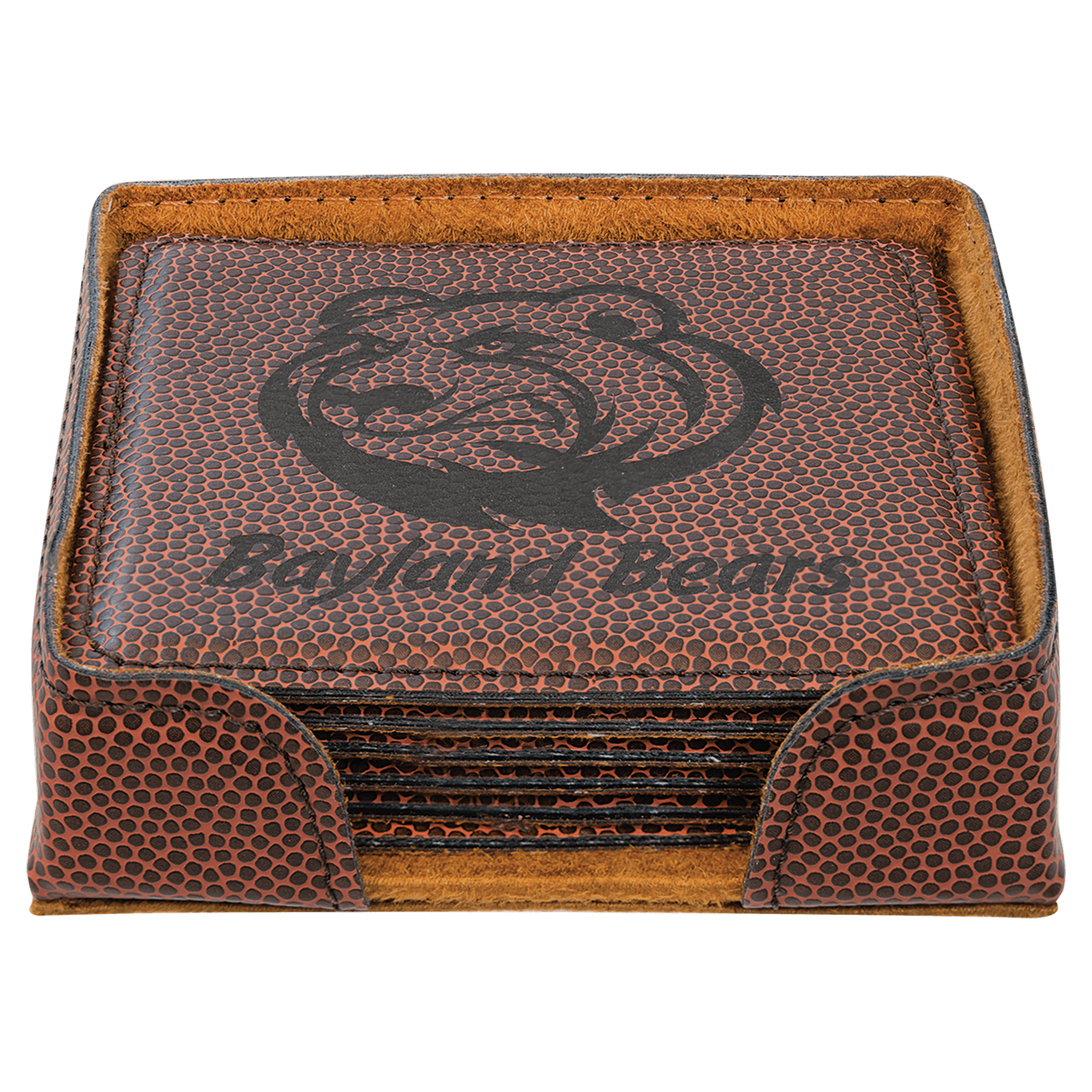 4" x 4" Football Square Laserable Leatherette 6
