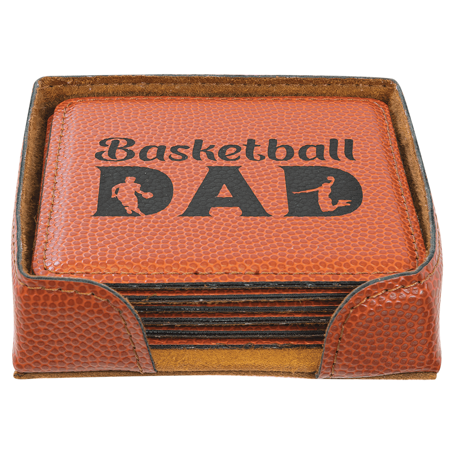 4" x 4" Basketball Square Laserable Leatherette 6