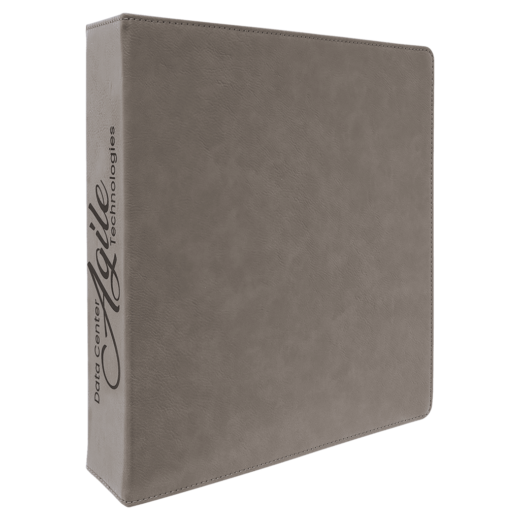 11" x 11 1/2" Laserable Leatherette 3 Ring Binder with 2" Slant D Rings