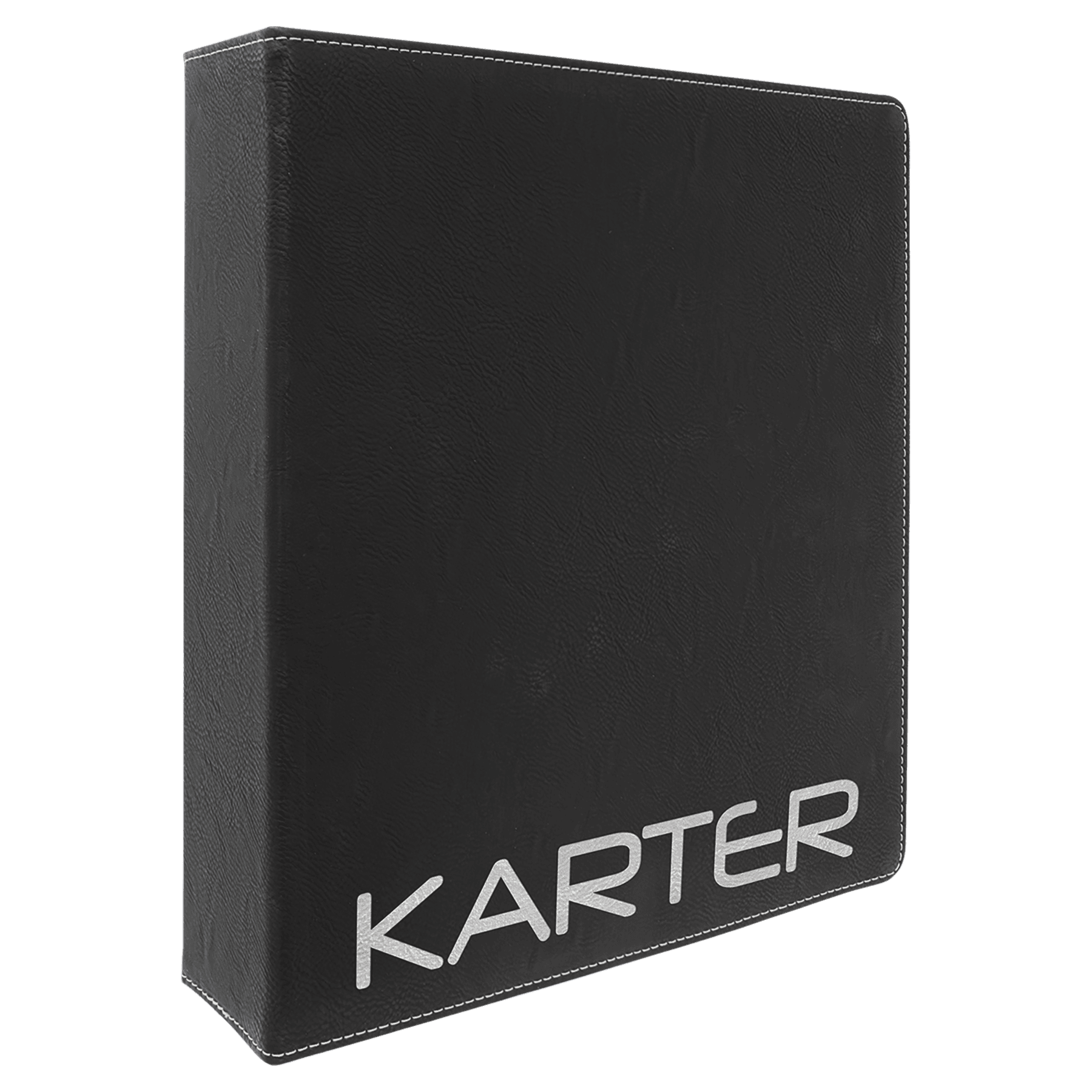 11" x 11 1/2"/Siver Laserable Leatherette 3 Ring Binder with 2" Slant D Rings