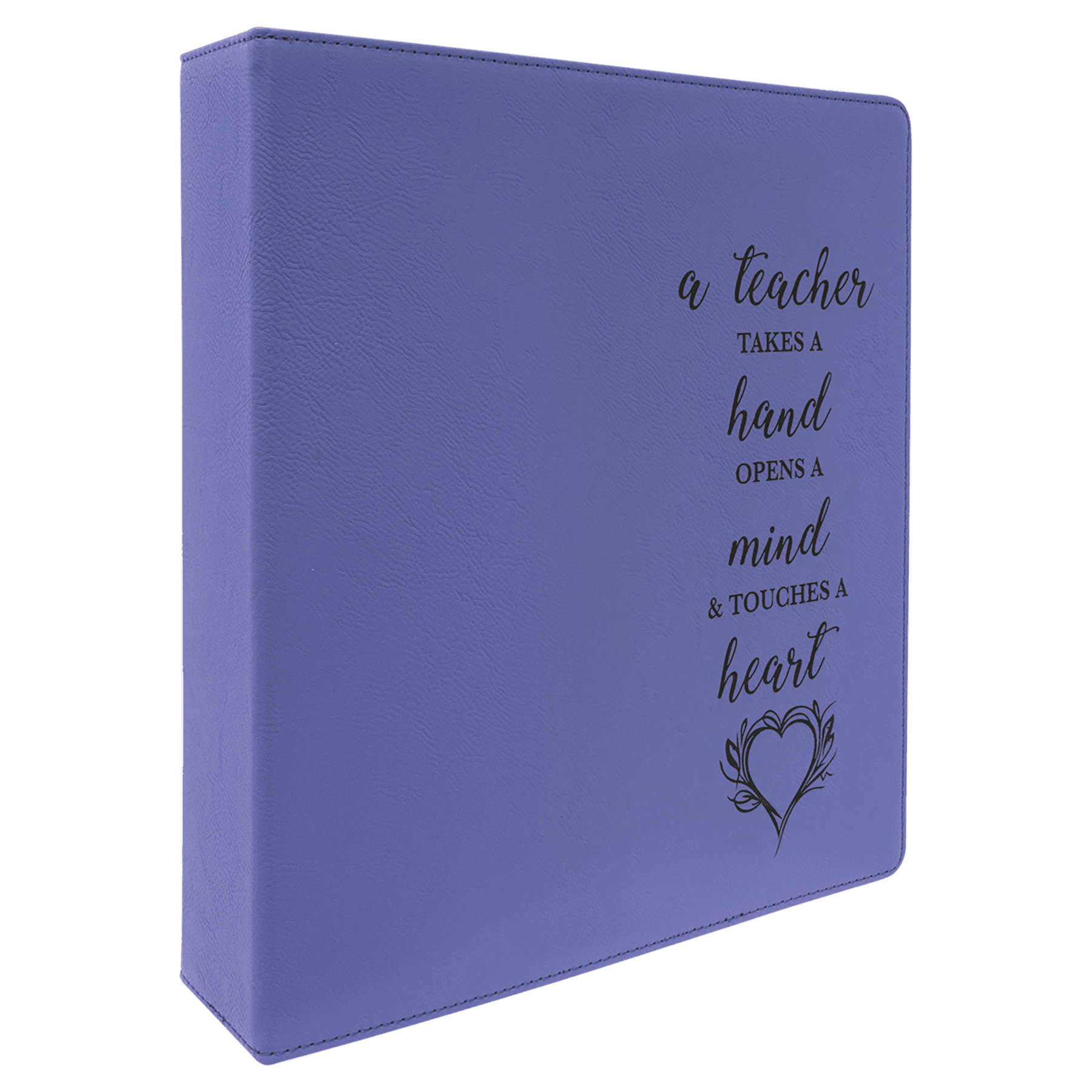 11" x 11 1/2"/Black Laserable Leatherette 3 Ring Binder with 2" Slant D Rings