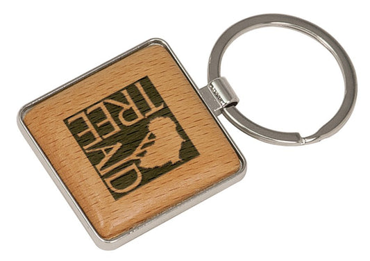 1 9/16" x 1 9/16"/Wood Laserable Square Keychain