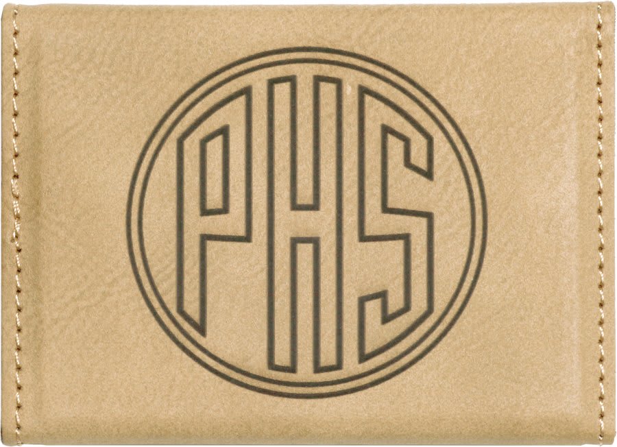 3 3/4" x 2 3/4" Light Laserable Leatherette Hard Business Card Holder