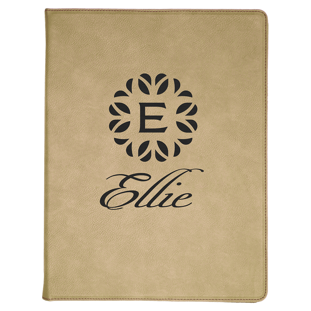 9 1/2" x 12" Light Laserable Leatherette Portfolio with Notepad