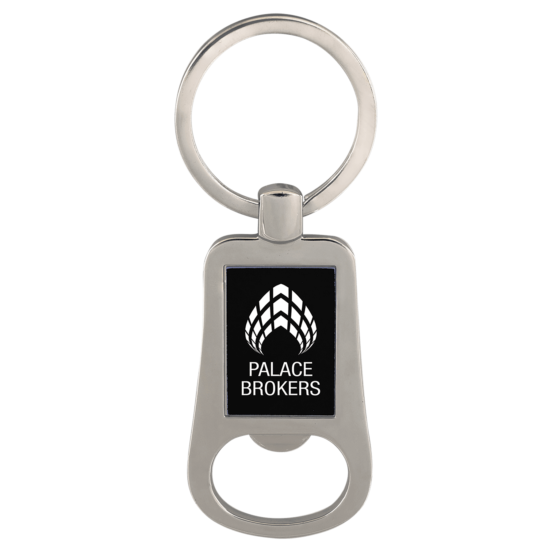 2 1/8"/Black Laserable Bottle Opener Keychain