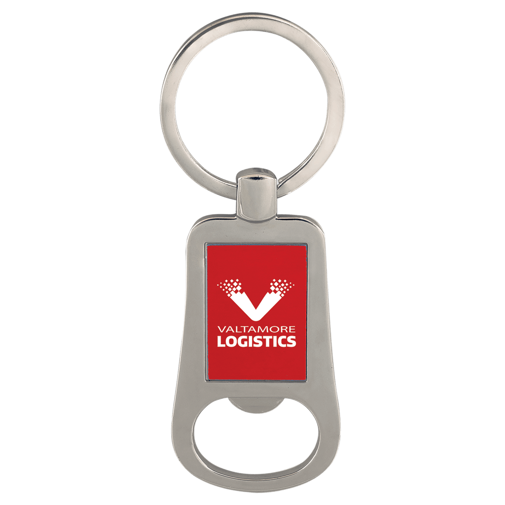 2 1/8"/Red Laserable Bottle Opener Keychain