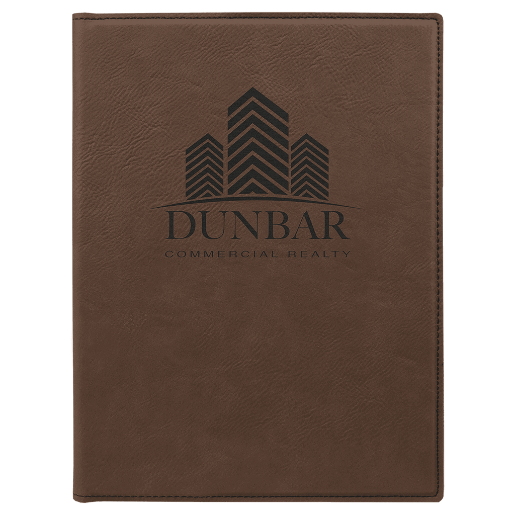 7" x 9" Dark Laserable Leatherette Small Portfolio with Notepad