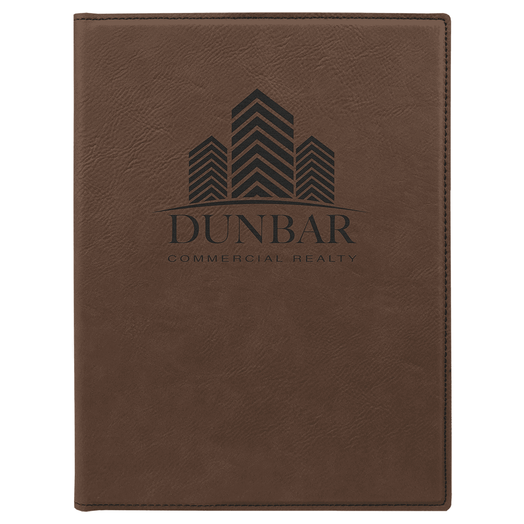 7" x 9" Dark Laserable Leatherette Small Portfolio with Notepad