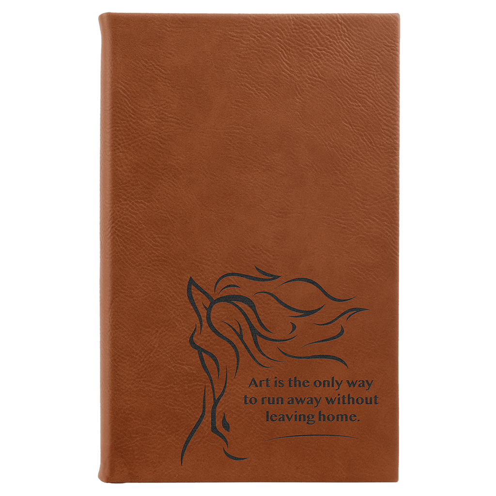 5 1/4" x 8 1/4" Rawhide Laserable Leatherette Sketch Book with Unlined Notepad