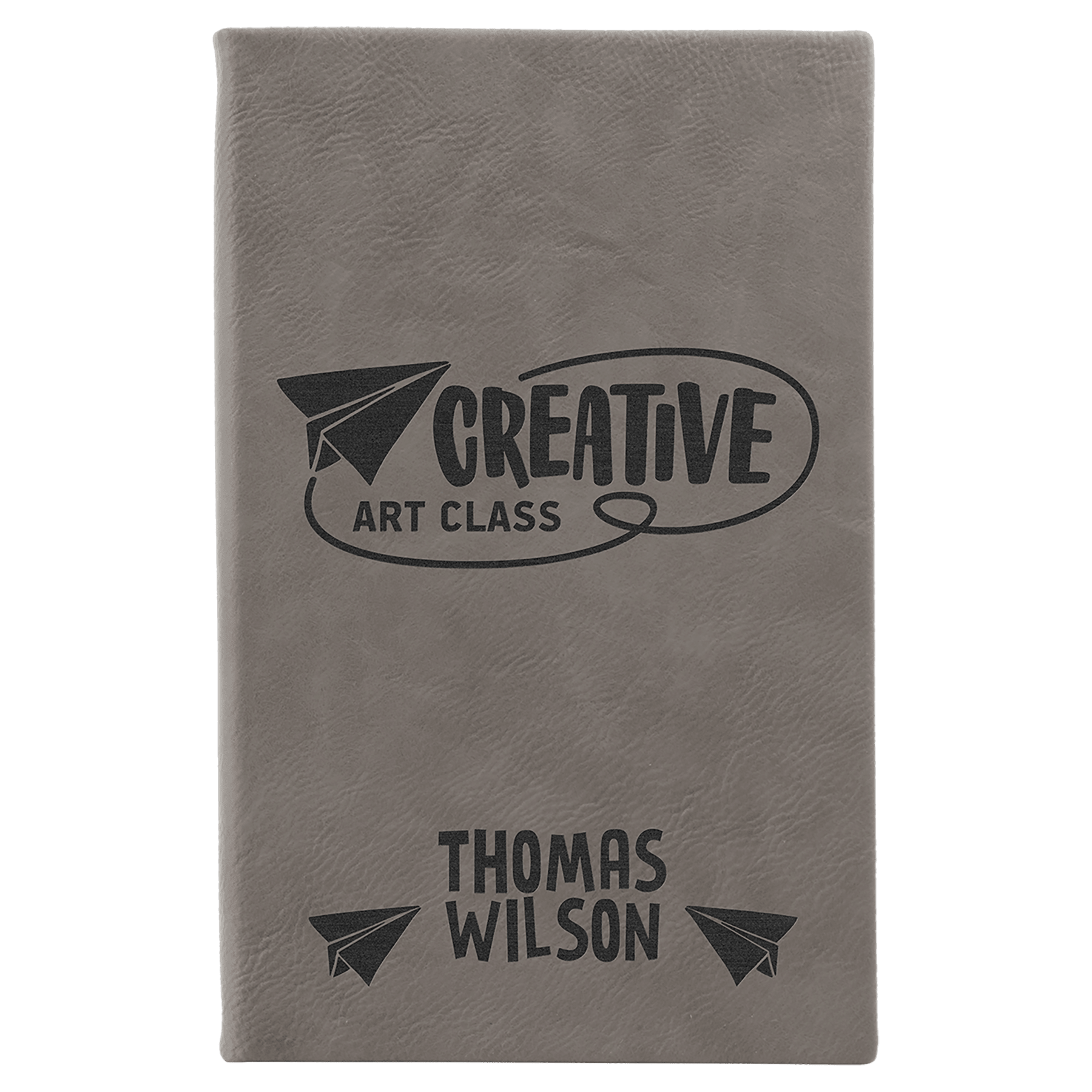 5 1/4" x 8 1/4" Laserable Leatherette Sketch Book with Unlined Notepad
