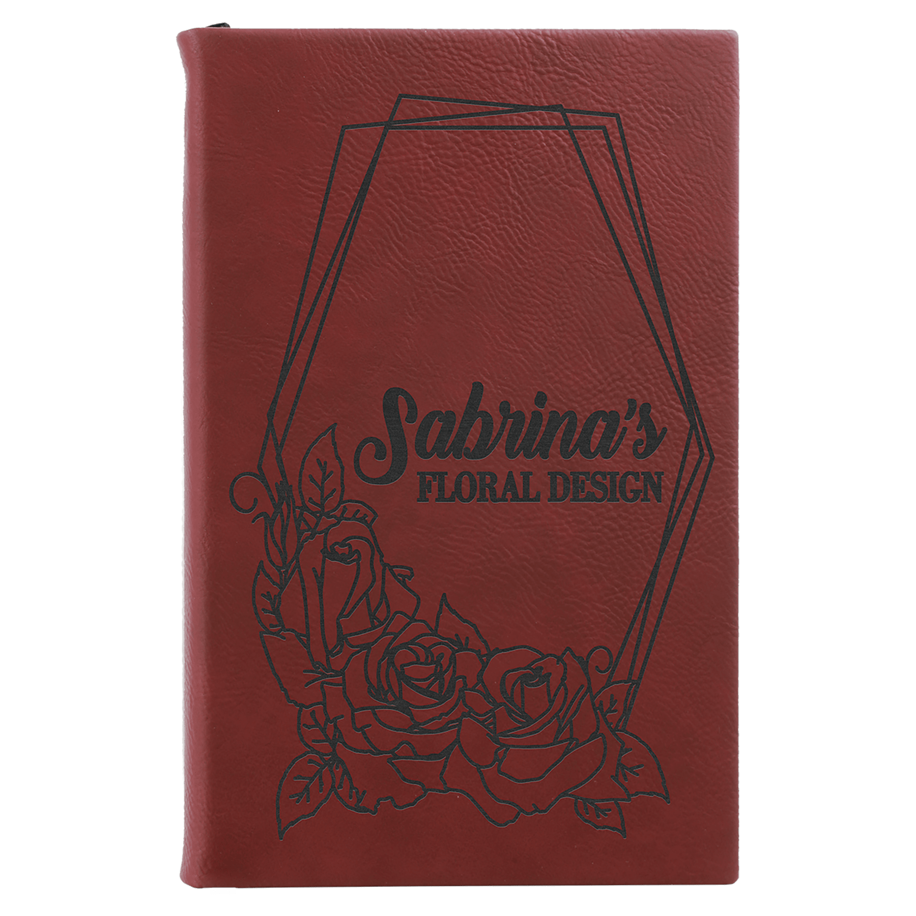 5 1/4" x 8 1/4" Laserable Leatherette Sketch Book with Unlined Notepad