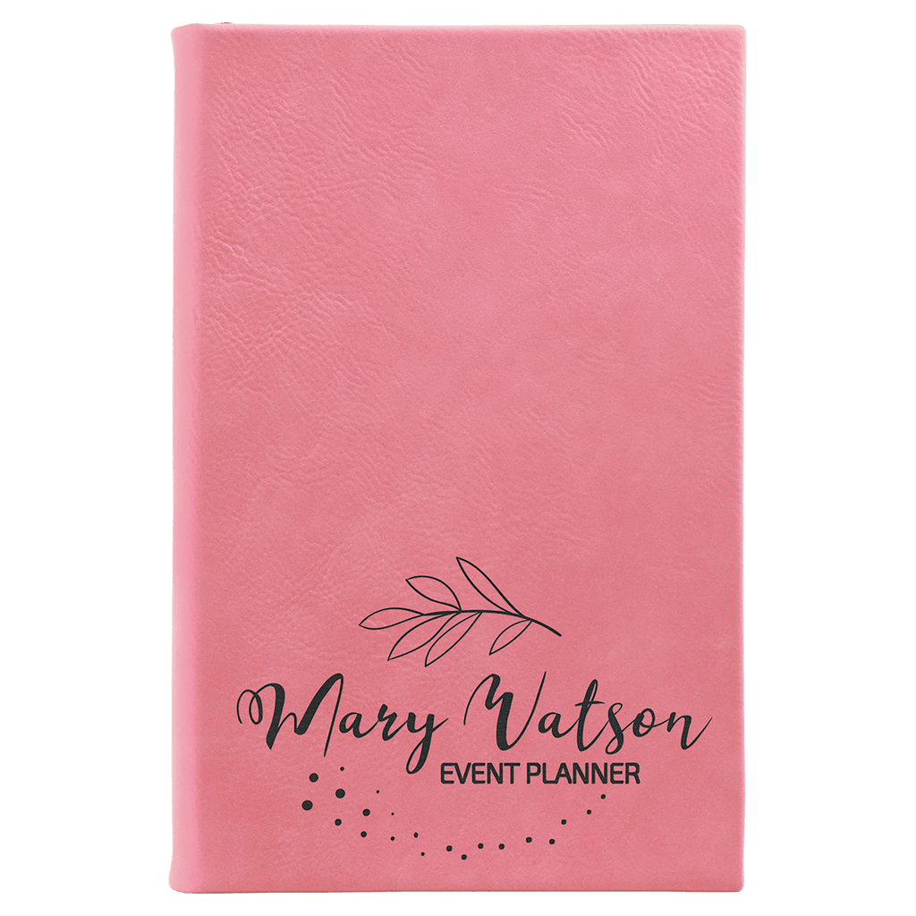 5 1/4" x 8 1/4" Laserable Leatherette Sketch Book with Unlined Notepad