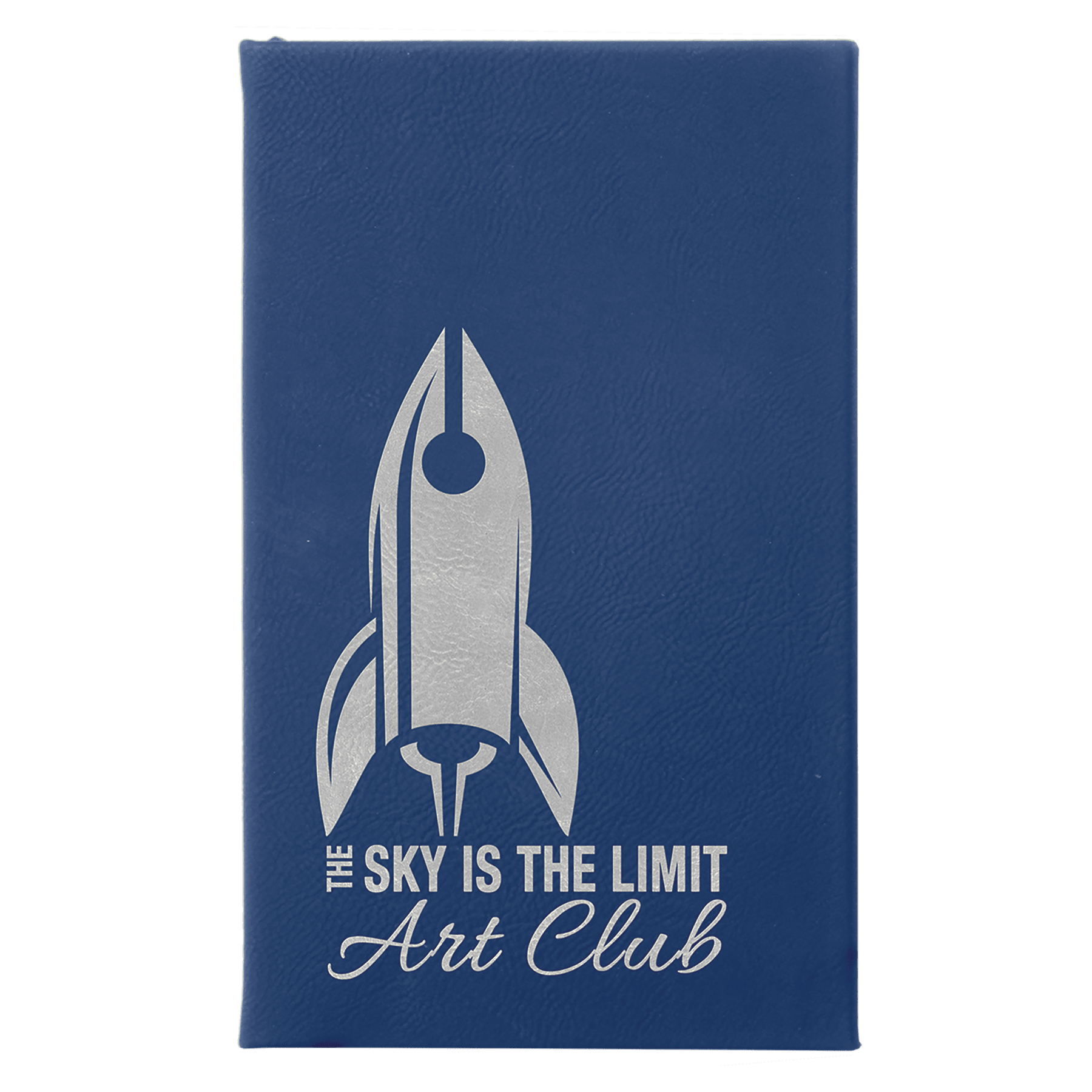 5 1/4" x 8 1/4"/Silver Laserable Leatherette Sketch Book with Unlined Notepad