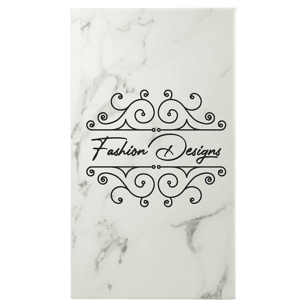 5 1/4" x 8 1/4" Marble Laserable Leatherette Sketch Book with Unlined Notepad