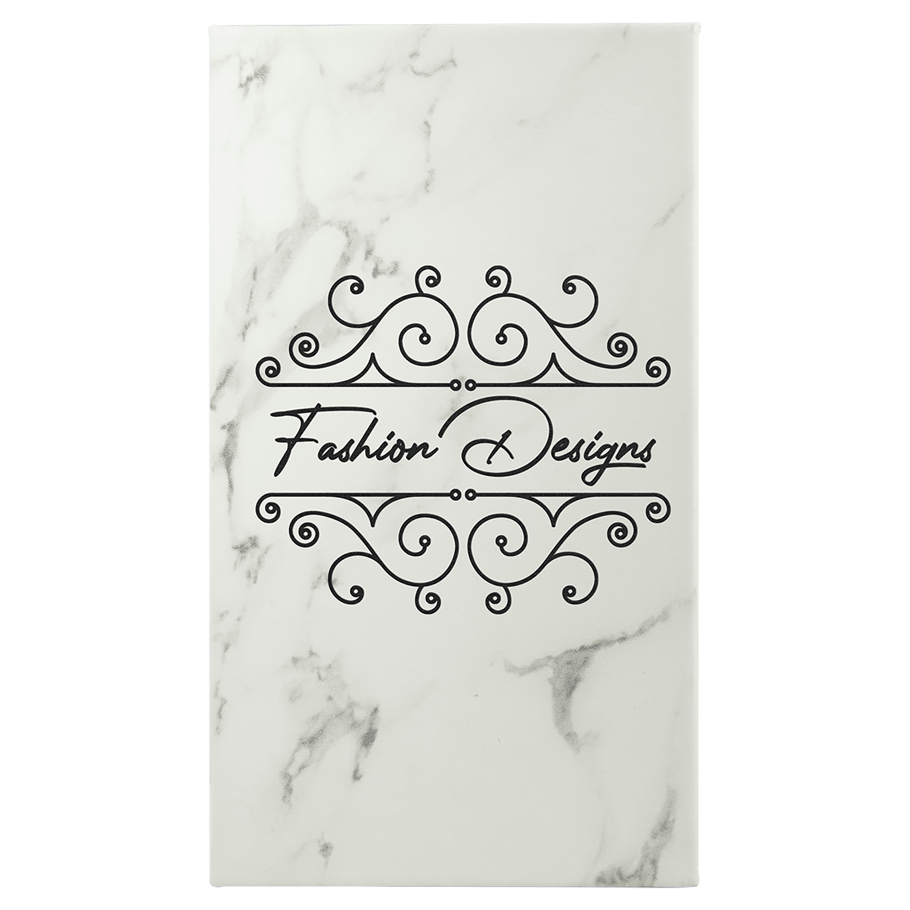 5 1/4" x 8 1/4" Marble Laserable Leatherette Sketch Book with Unlined Notepad