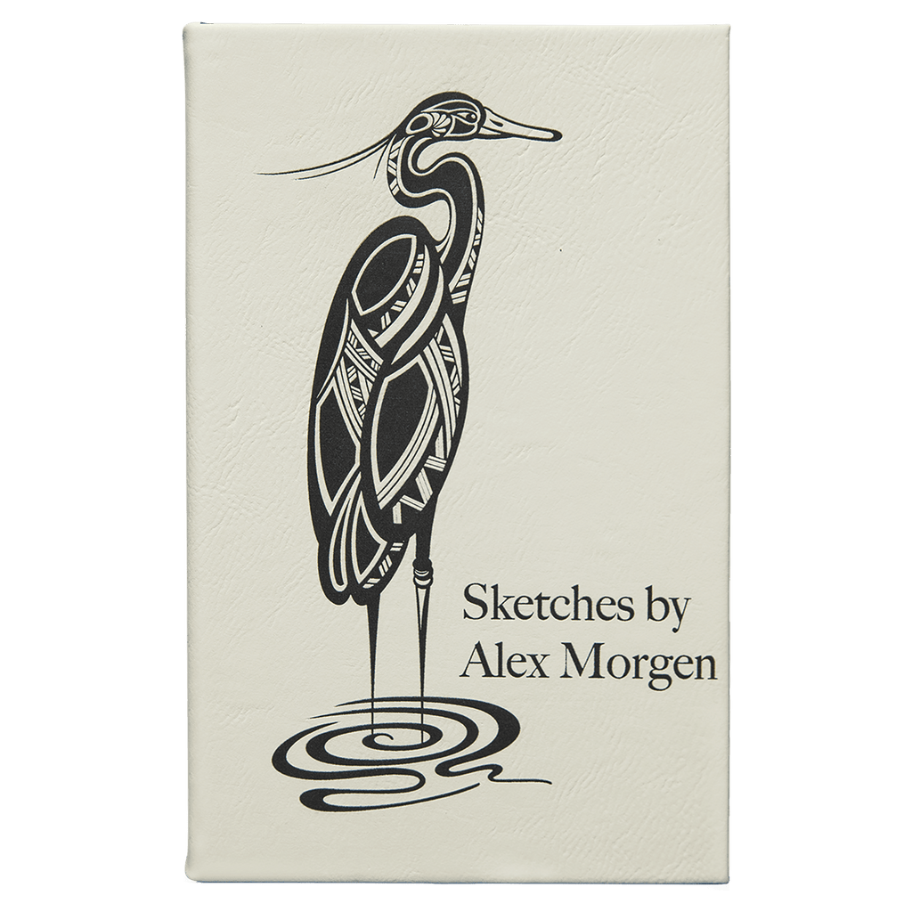 5 1/4" x 8 1/4" Laserable Leatherette Sketch Book with Unlined Notepad