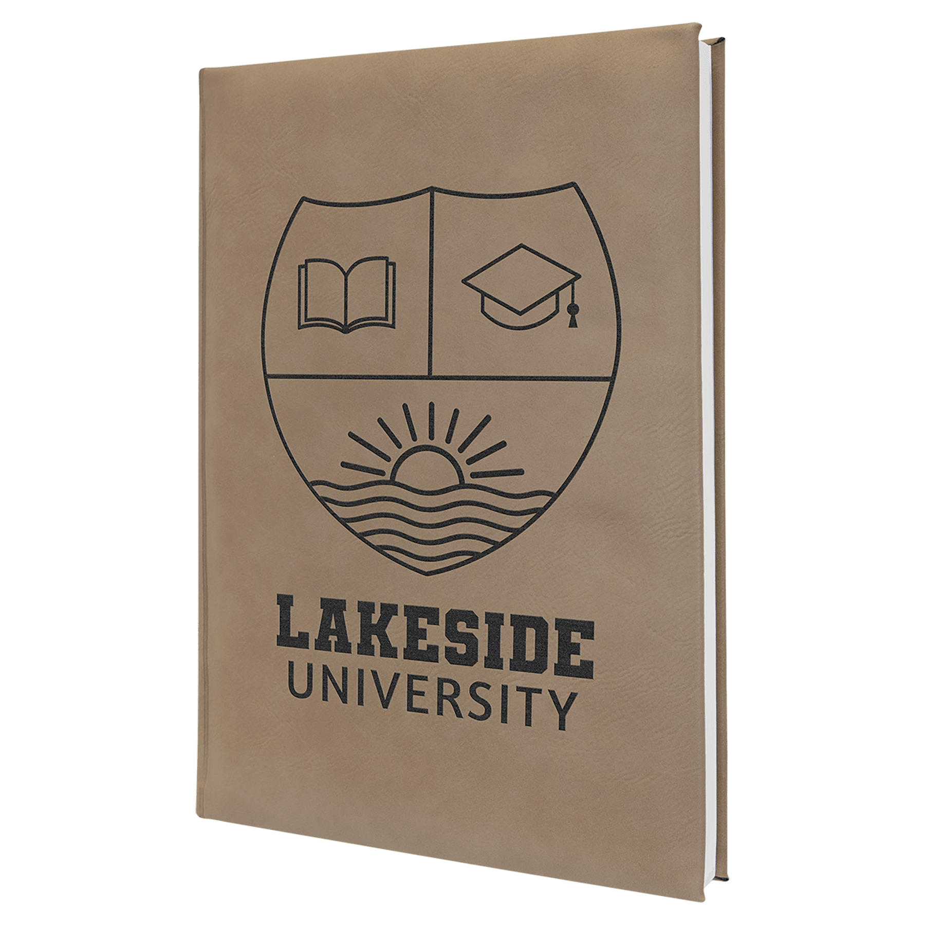 7" x 9 3/4" Light Laserable Leatherette Journal with Lined Notepad