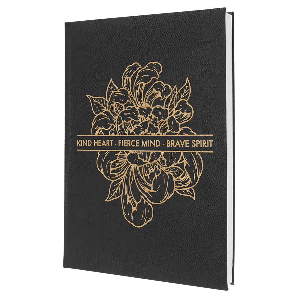 7" x 9 3/4"/Gold Laserable Leatherette Journal with Lined Notepad
