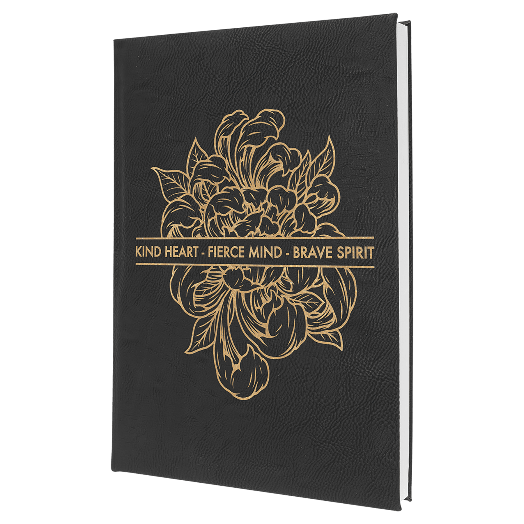 7" x 9 3/4"/Gold Laserable Leatherette Journal with Lined Notepad
