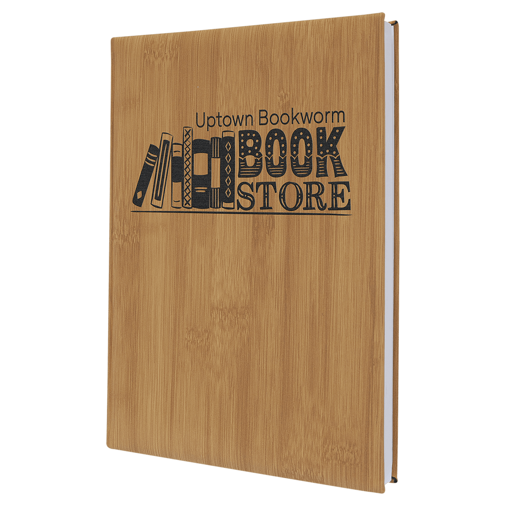 7" x 9 3/4" Bamboo Laserable Leatherette Journal with Lined Notepad