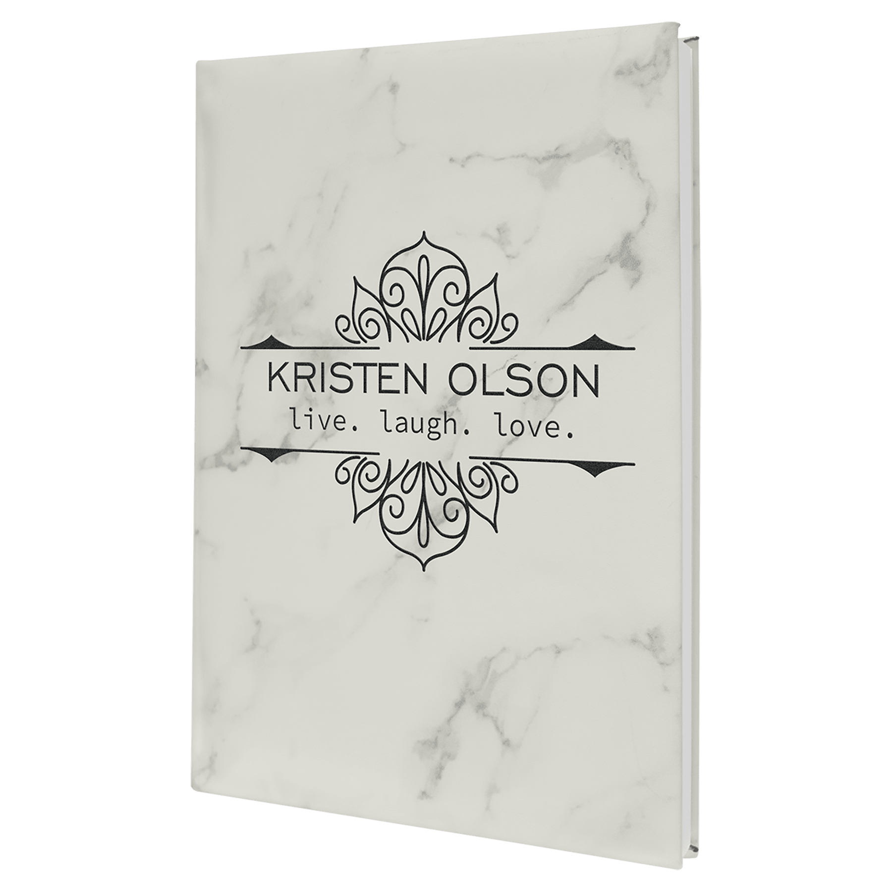 7" x 9 3/4" Marble Laserable Leatherette Journal with Lined Notepad