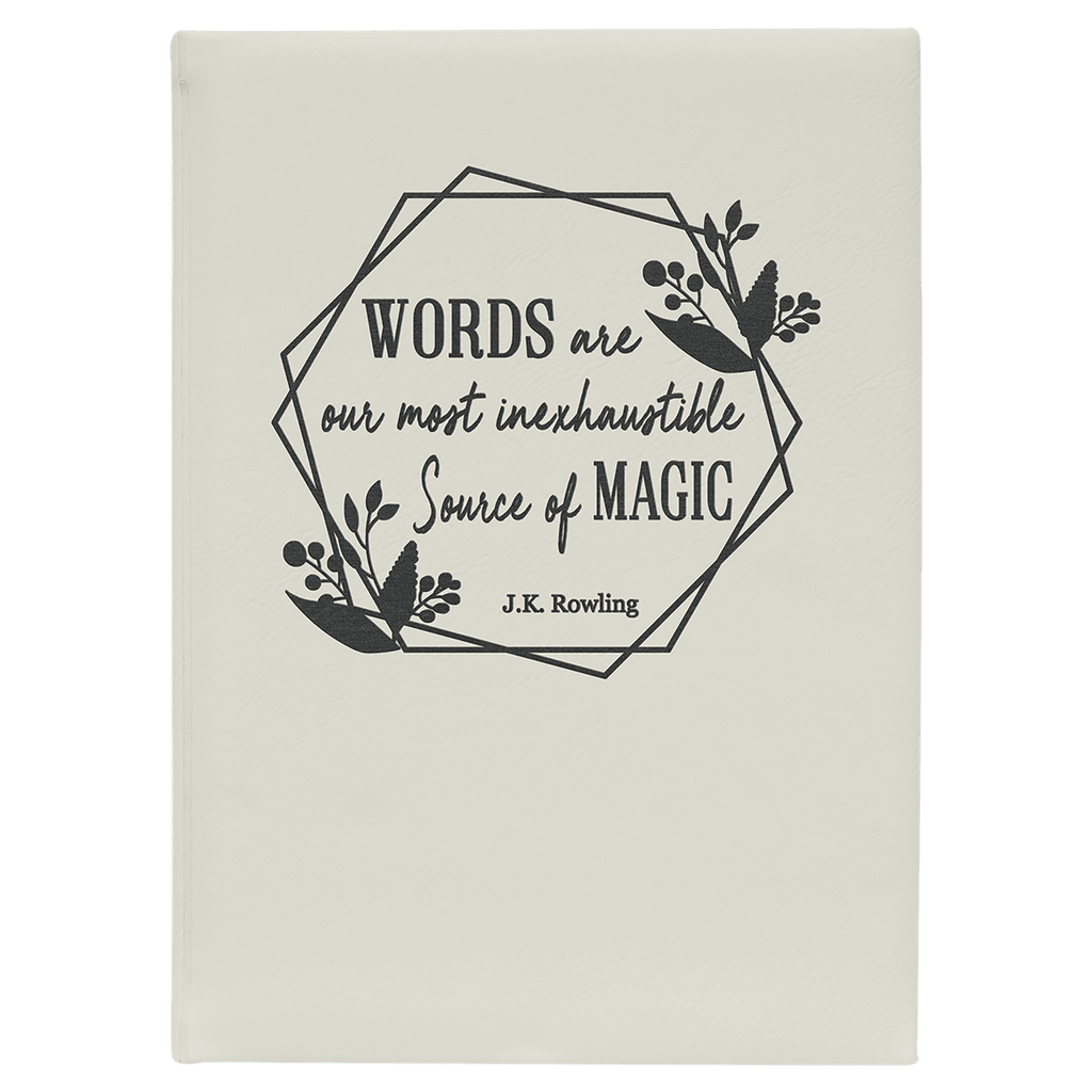 7" x 9 3/4"/Black Laserable Leatherette Journal with Lined Notepad