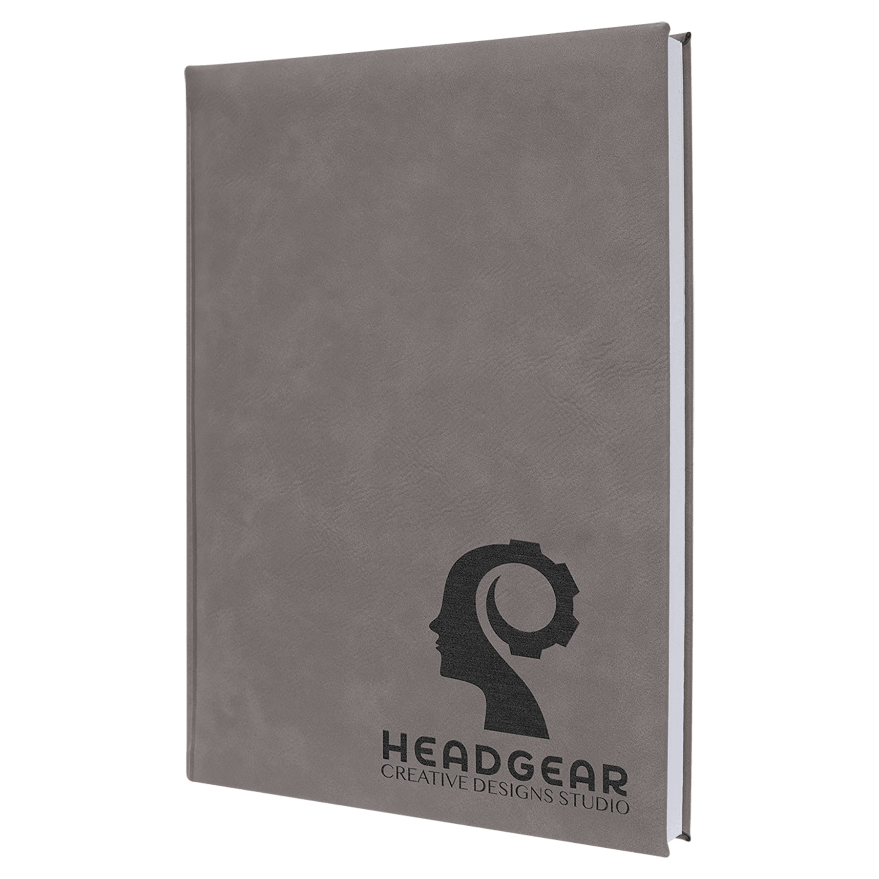 7" x 9 3/4" Laserable Leatherette Sketch Book with Unlined Notepad