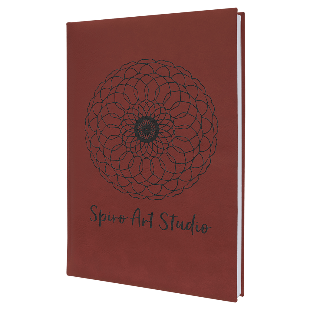 7" x 9 3/4" Laserable Leatherette Sketch Book with Unlined Notepad