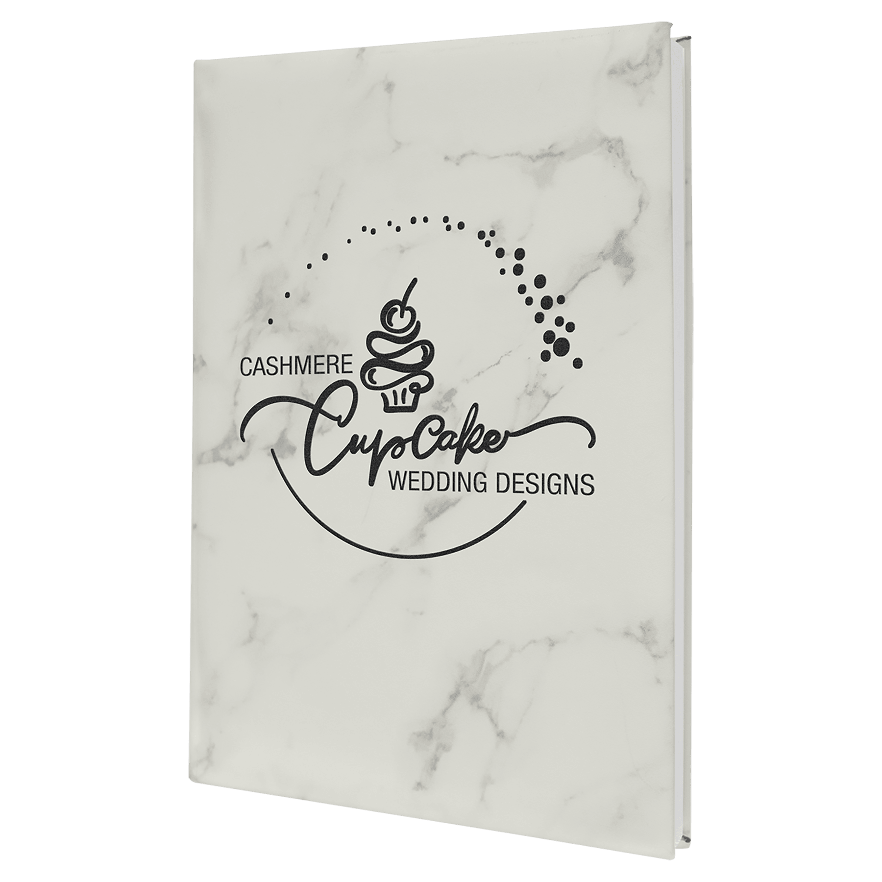 7" x 9 3/4" Marble Laserable Leatherette Sketch Book with Unlined Notepad