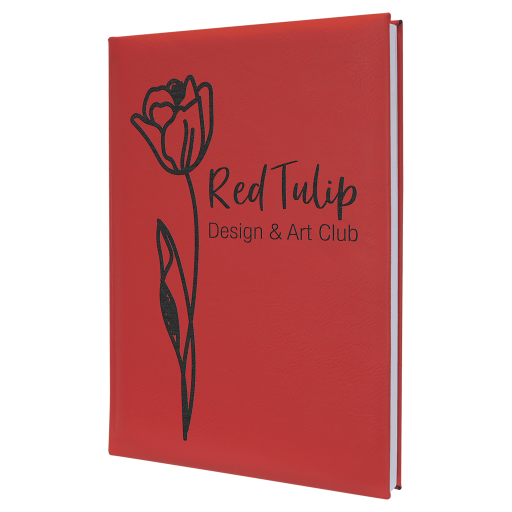 7" x 9 3/4" Laserable Leatherette Sketch Book with Unlined Notepad