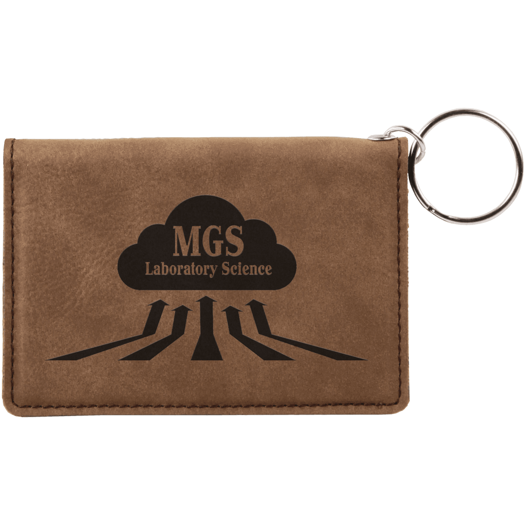 4 1/4" x 3" Dark Laserable Leatherette Keychain ID Holder