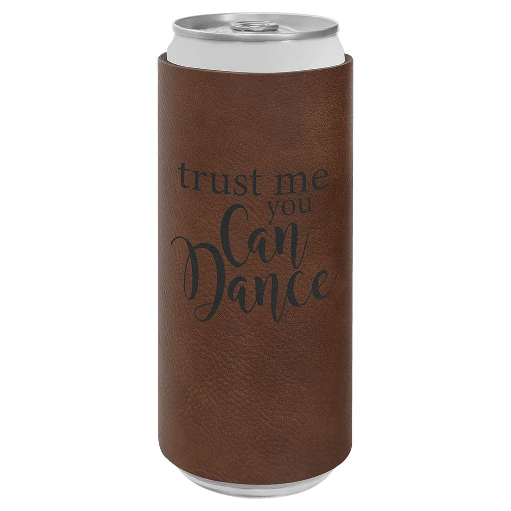 Dark Laserable Leatherette Slim Beverage Holder